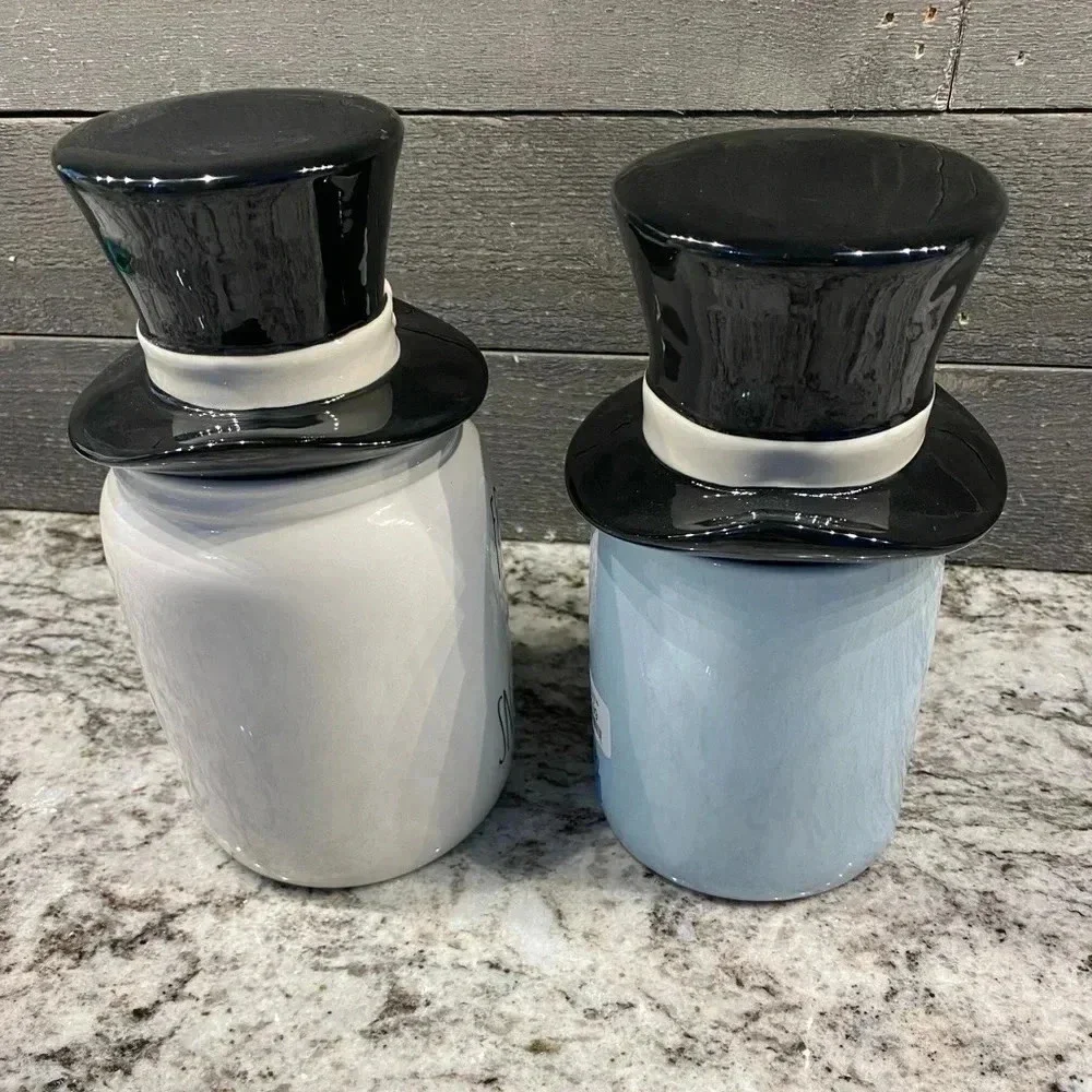 New Rae Dunn Frosty the Snowman Set Jolly Happy Fun Mug & Canister